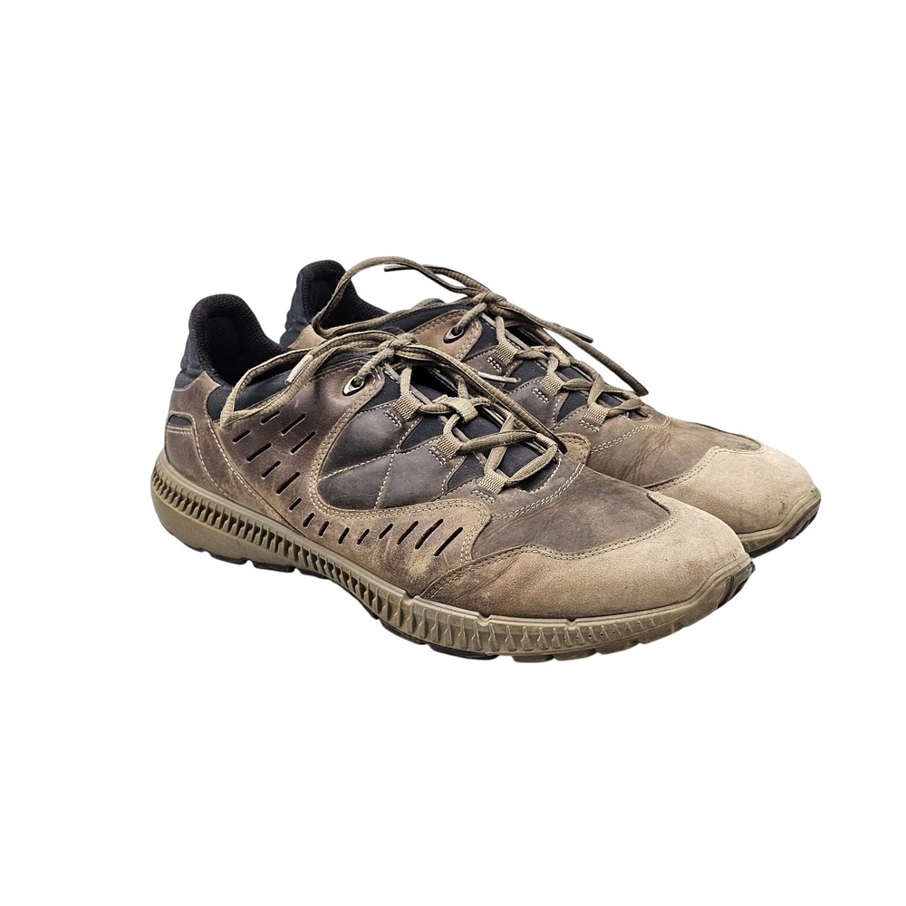 Ecco Men's Size 11 US 45 EU Terra‎ Walk Brown Leather Hiking Shoes Sneakers READ